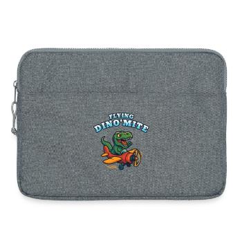Flying Dino'Mite Plane - Laptop bag 15" - heather grey - Front