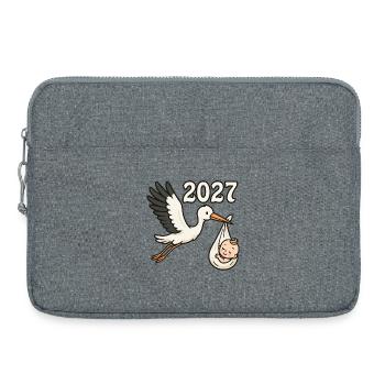 Stork with foundling in its beak 2027 - Laptop bag 15" - heather grey - Front