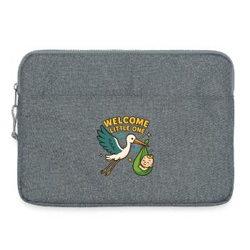 Stork Baby Arrival – „Welcome Little One“ - Laptoptasche 15" - Grau meliert - Vorne