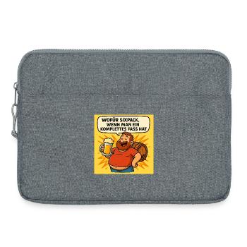 Six Pack oder Fass - Laptoptasche 15" - Grau meliert - Vorne