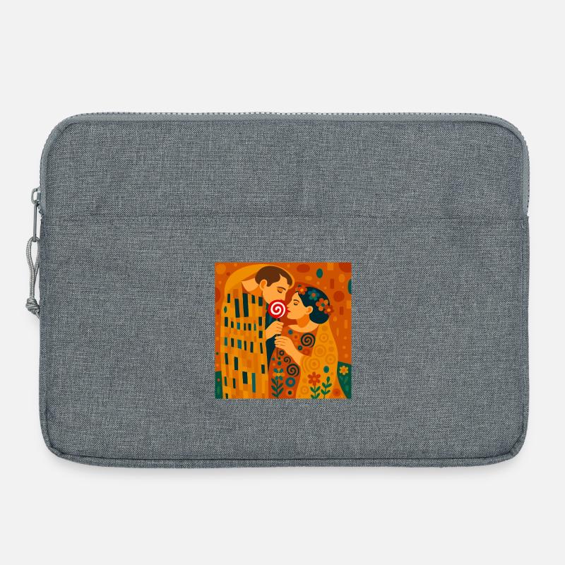 Der (süße) Kuss - Laptoptasche 15" - Grau meliert