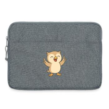 Good Mood Owl - Laptop bag 15" - heather grey - Front