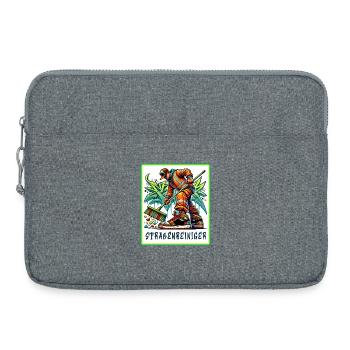Straßenreiniger im Graffiti-Style - Laptoptasche 15" - Grau meliert - Vorne