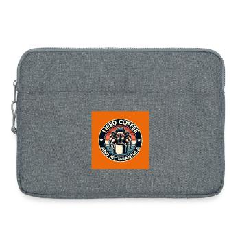 Brauche nur Kaffee und meine Spinne Tarantel - Laptoptasche 15" - Grau meliert - Vorne