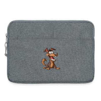Cheerful Cartoon Dog - Laptop bag 15" - heather grey - Front