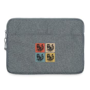 Stylischer Waschbär Retro Design - Laptoptasche 15" - Grau meliert - Vorne