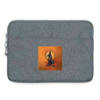Anubis au clair de lune. - Sacoche pour ordinateur portable 15 pouces - gris chiné - Devant
