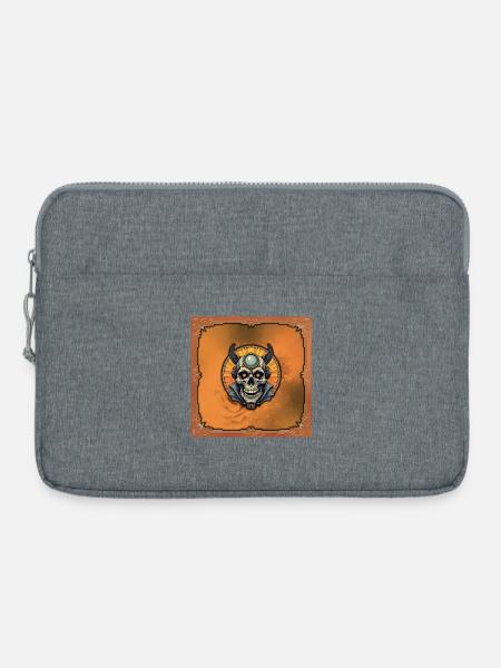 Der geflügelte Schädel. - Laptoptasche 15" - Grau meliert
