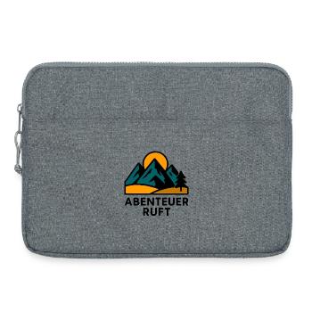 Mountain motif with sunrise - Laptop bag 15" - heather grey - Front