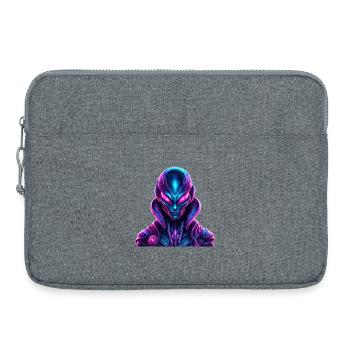 Alien aux couleurs néon vives - Sacoche pour ordinateur portable 15 pouces - gris chiné - Devant