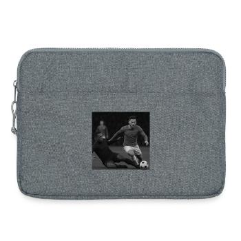 Illustration d’action de football dynamique - Sacoche pour ordinateur portable 15 pouces - gris chiné - Devant
