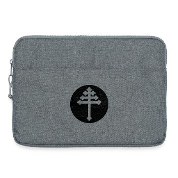 Maronite Cross in Black Circle - Laptop bag 15" - heather grey - Front
