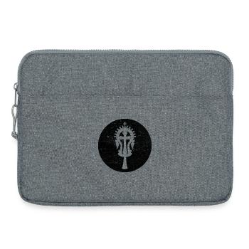 Black Lalibela Cross, Sacred Heritage of Ethiopia - Laptop bag 15" - heather grey - Front