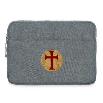 Templerkreuz im Goldenen Kreis - Laptoptasche 15" - Grau meliert - Vorne