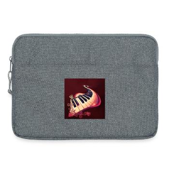 L’élégance en mouvement : le piano incurvé. - Sacoche pour ordinateur portable 15 pouces - gris chiné - Devant