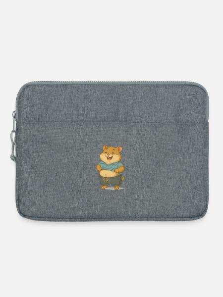 Chilliger Hamster im Freizeitlook - Laptoptasche 15" - Grau meliert