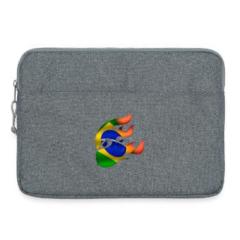 Drapeau du Brésil - Brésil - Ninja - Sacoche pour ordinateur portable 15 pouces - gris chiné - Devant