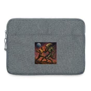 Bataille cosmique entre l’homme et l’extraterrestre - Sacoche pour ordinateur portable 15 pouces - gris chiné - Devant