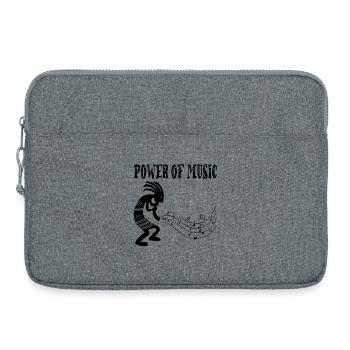 Musicien tribal noir - Sacoche pour ordinateur portable 15 pouces - gris chiné - Devant