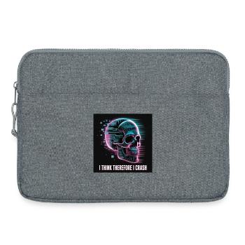 Cyberpunk Skull with Digital Glitch - Laptop bag 15" - heather grey - Front