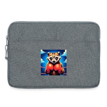 Boxen Waschbär Illustration - Laptoptasche 15" - Grau meliert - Vorne