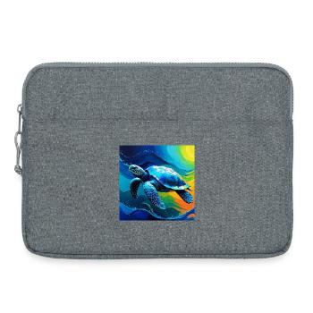 Lebendiges Kunstdesign für Meeresschildkröten - Laptoptasche 15" - Grau meliert - Vorne
