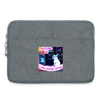 Frag mich nicht, ich fordere nur Dinge auf – Grumpy AI Cat - Laptoptasche 15" - Grau meliert - Vorne