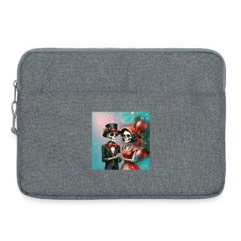 Christmas romance of bones. - Laptop bag 15" - heather grey - Front