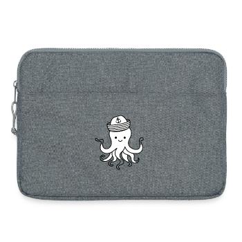Niedlicher Oktopus mit Ankerhut - Laptoptasche 15" - Grau meliert - Vorne