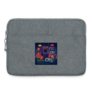 Retro-Pixel-Arcade-Gaming-Design - Laptoptasche 15" - Grau meliert - Vorne