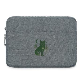 Mystical forest fox at moonlit night - Laptop bag 15" - heather grey - Front