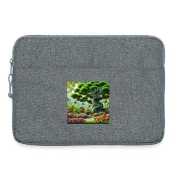 Gartendrache im orientalischen Fantasy-Stil - Laptoptasche 15" - Grau meliert - Vorne