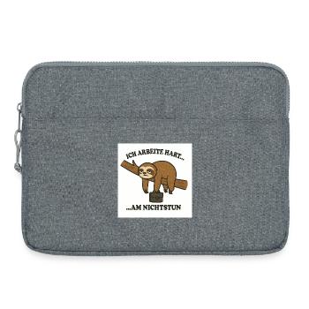 Motif de travail de paresseux - Sacoche pour ordinateur portable 15 pouces - gris chiné - Devant
