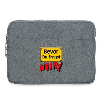 Before you ask No Sign - Laptop bag 15" - heather grey - Front