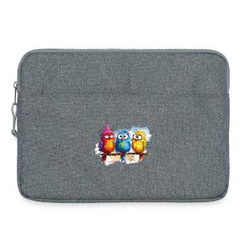 Colorful Birds Drawing Humor - Laptop bag 15" - heather grey - Front