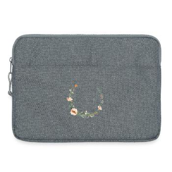 Boho Wildblumen Kranz Personalisierbar - Laptoptasche 15" - Grau meliert - Vorne