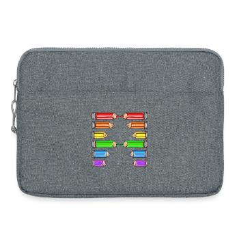 LETTER A NAME SCHOOL CRAYONS - Laptop bag 15" - heather grey - Front