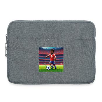 Pixel Player Character on the Pitch - Laptop bag 15" - heather grey - Front
