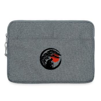 Enso Samurai Meditation with Red Sun - Laptop bag 15" - heather grey - Front