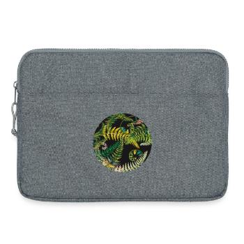 Design de fougère lumineuse dans une composition ronde - Sacoche pour ordinateur portable 15 pouces - gris chiné - Devant