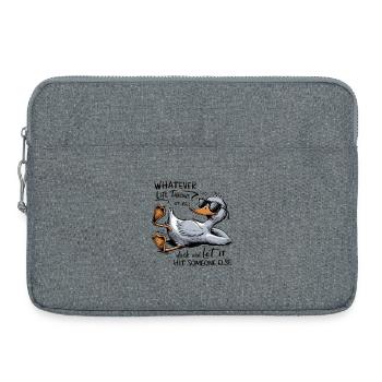 Oie impertinente avec des lunettes et du texte - Sacoche pour ordinateur portable 15 pouces - gris chiné - Devant