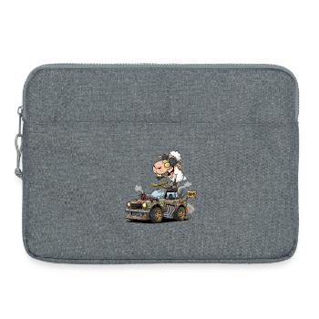 Moutons fantaisistes rugissants - Sacoche pour ordinateur portable 15 pouces - gris chiné - Devant