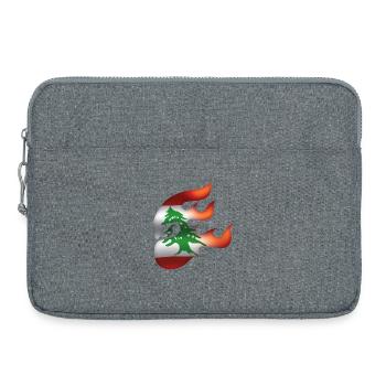 Drapeau du Liban - Liban - Ninja - Sacoche pour ordinateur portable 15 pouces - gris chiné - Devant