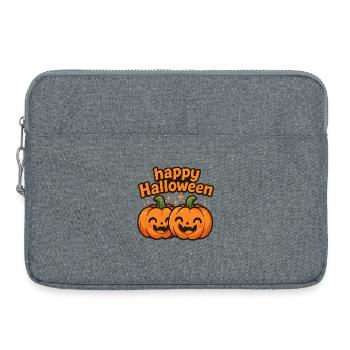 Joyeux Halloween citrouilles avec lettrage - Sacoche pour ordinateur portable 15 pouces - gris chiné - Devant