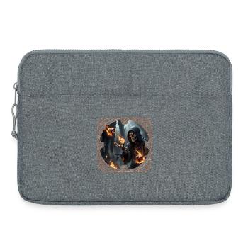 Dés squelettes Magie et Feu - Sacoche pour ordinateur portable 15 pouces - gris chiné - Devant