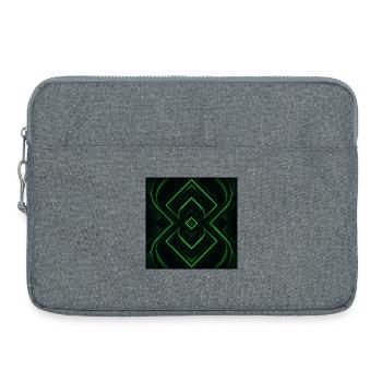 Futuristic green geometry - Laptop bag 15" - heather grey - Front