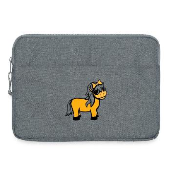 cheval fille femme mignonne jolie femme arc - Sacoche pour ordinateur portable 15 pouces - gris chiné - Devant