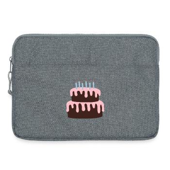 Celebration Cake with Pink Icing - Laptop bag 15" - heather grey - Front