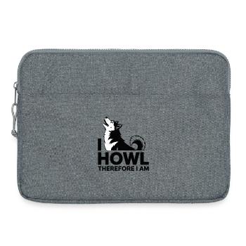 Lustiges Husky-Wolf-Heul-Zitat-Design - Laptoptasche 15" - Grau meliert - Vorne