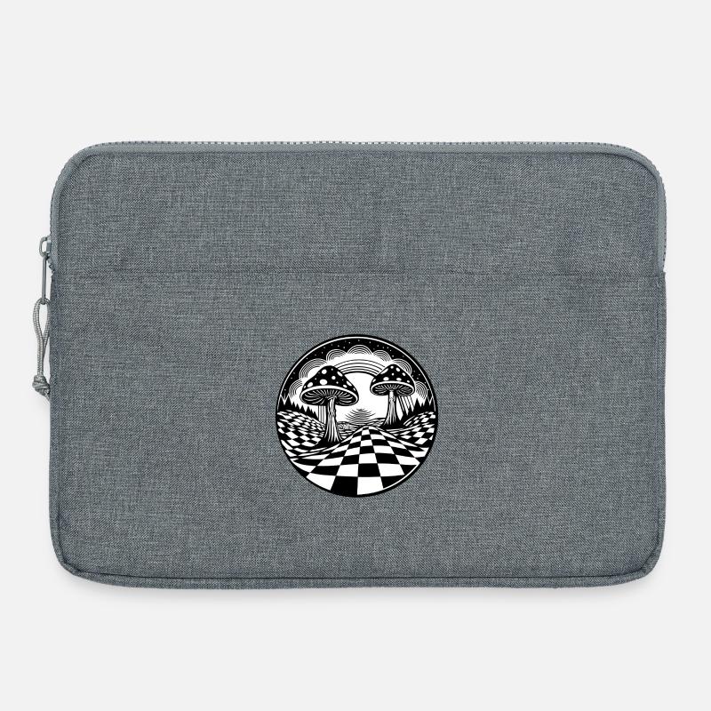 Psychedelic Mushroom Landscape Design - Laptop bag 15" - heather grey